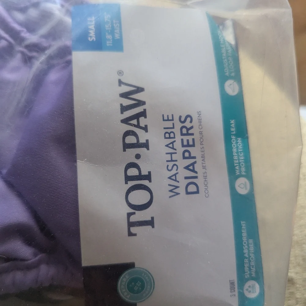 Top-Paw Washable Dog Diapers Size Small New Packaged Open